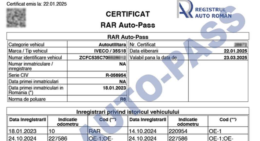 Raport auto RAR