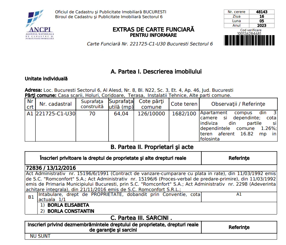 extrasul de carte funciară